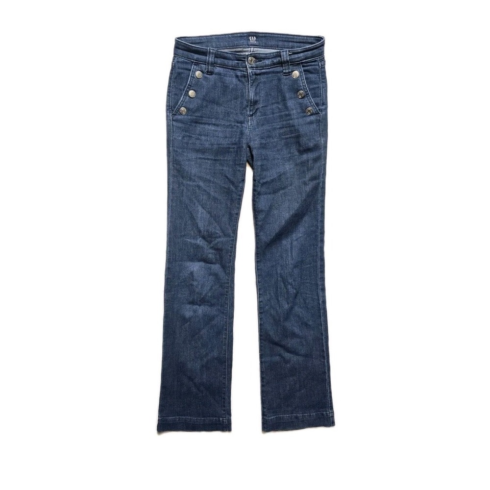 Gap Women's Jeans Wide Leg Dark Blue 25 Low Rise